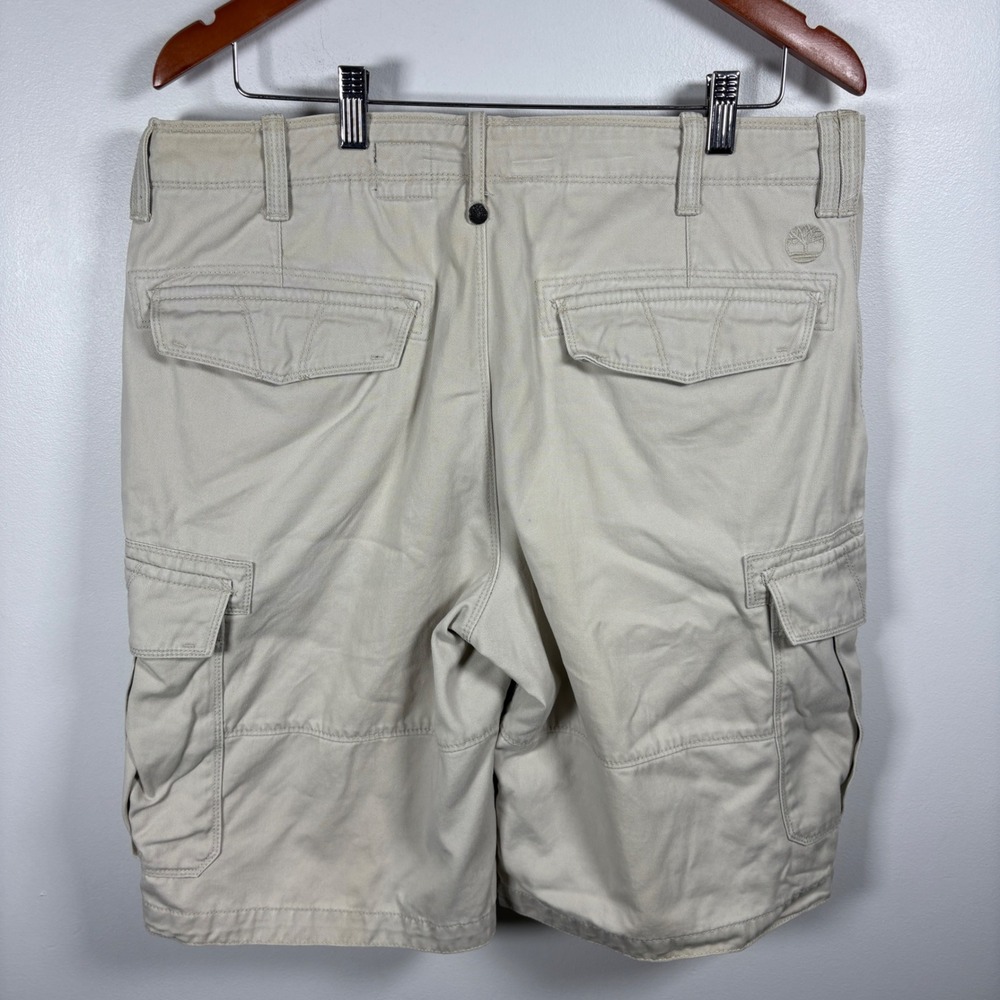 Timberland Mens Beige Cotton Twill Cargo Shorts Khaki‎ Size 34 Outdoor Hiking